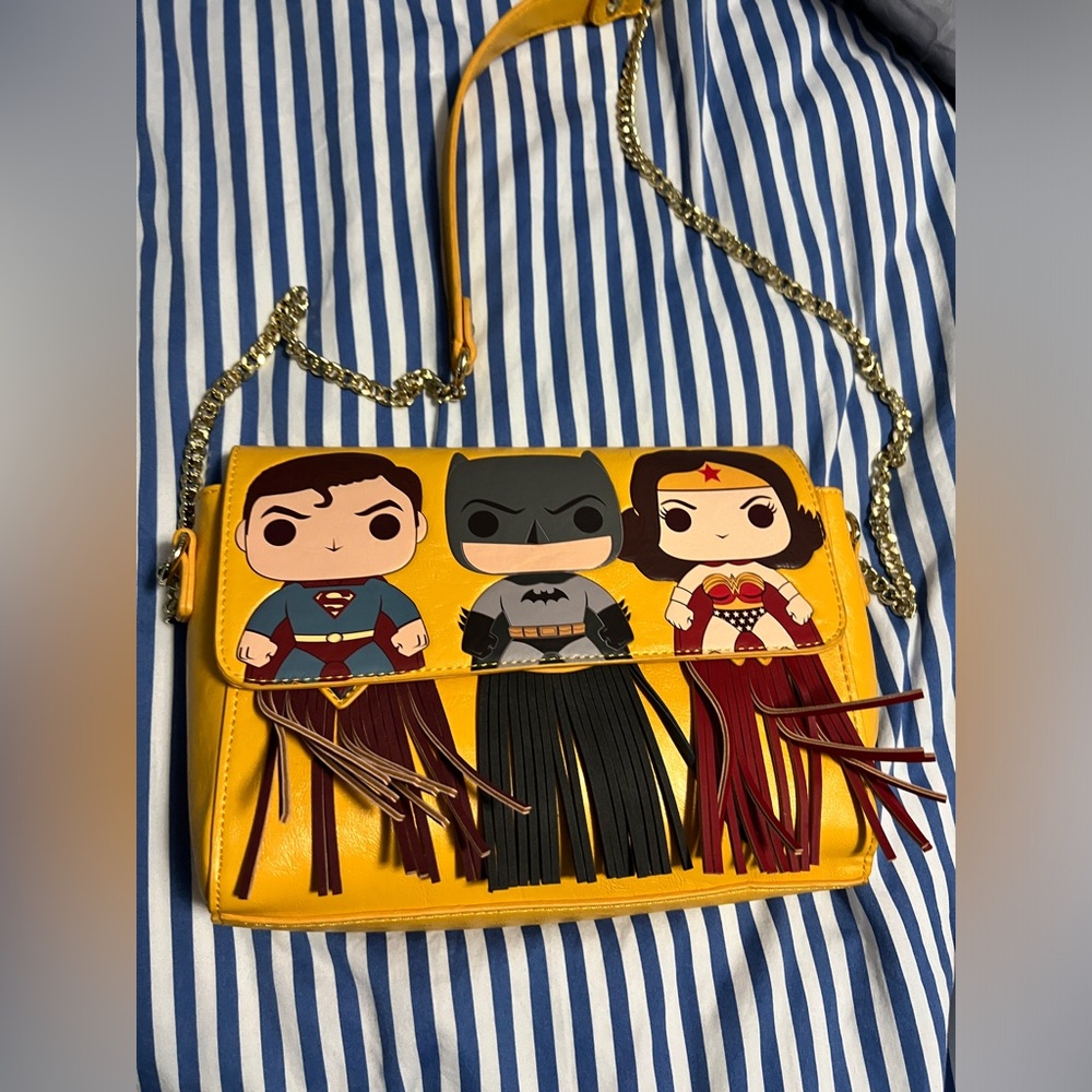 NWOT DC comics Loungefly POP purse Superman, Batman, Wonder Woman